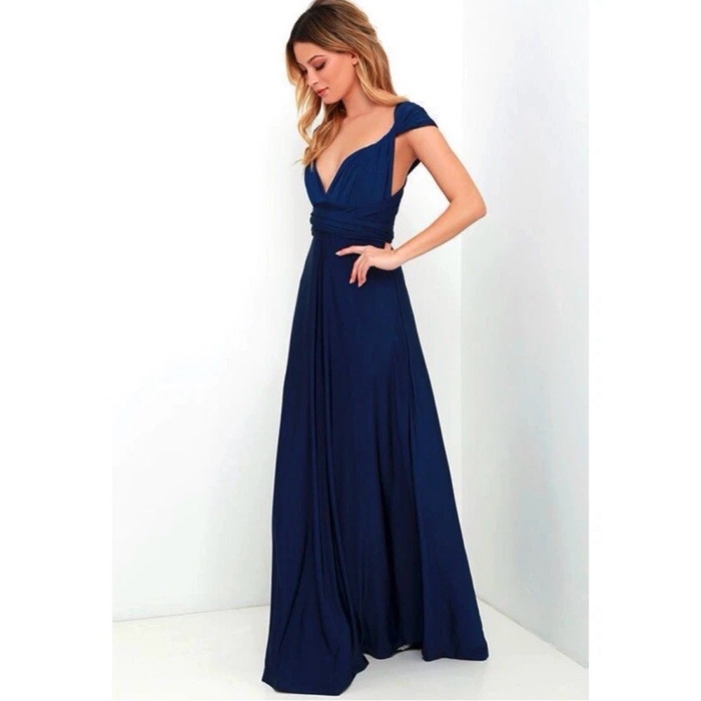 Lulu's Blue wrap Maxi Dress